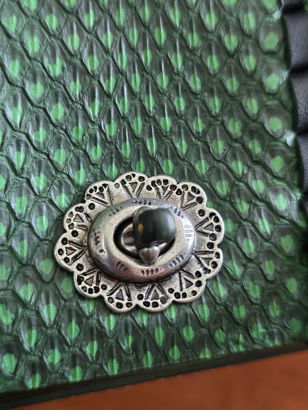 Coach 1941 86819 Dinkier Green Snakeskin Whipstitch Leather Crossbody Bag - Picture 6 of 16